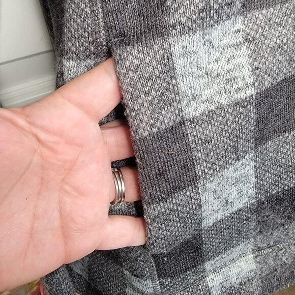 Calvin Klein gray Glen plaid fleece jacket/coat - Picture 4 of 8